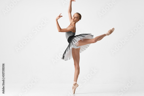 ballet dancer on white background