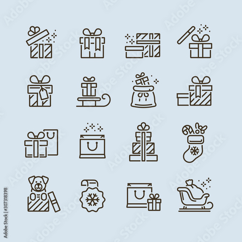 Set of gift boxes icon