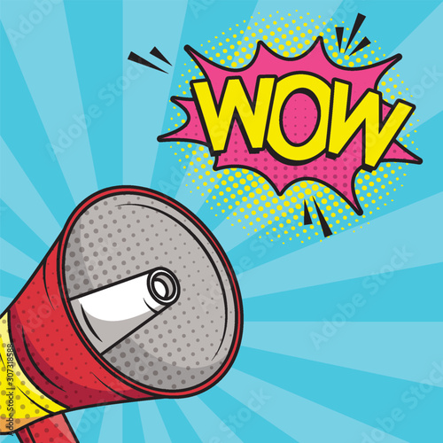 megaphone sound device pop art style