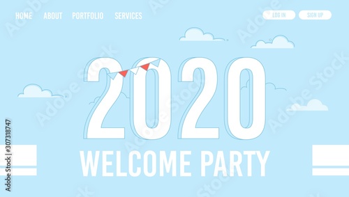 Welcoming for New Year Xmas Celebration Webpage