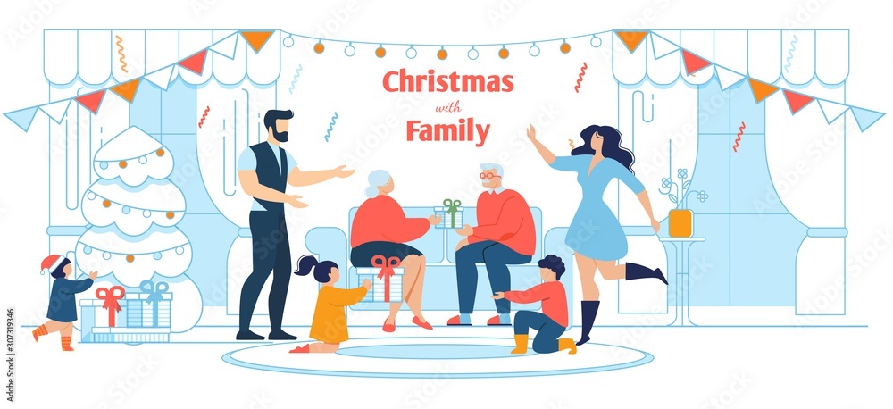 All In The Family Xmas Celebration Flat Poster All In The Family Xmas Celebration Flat Poster