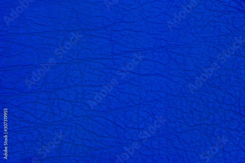 Blue leather background. Natural leather © Dmytro Holbai