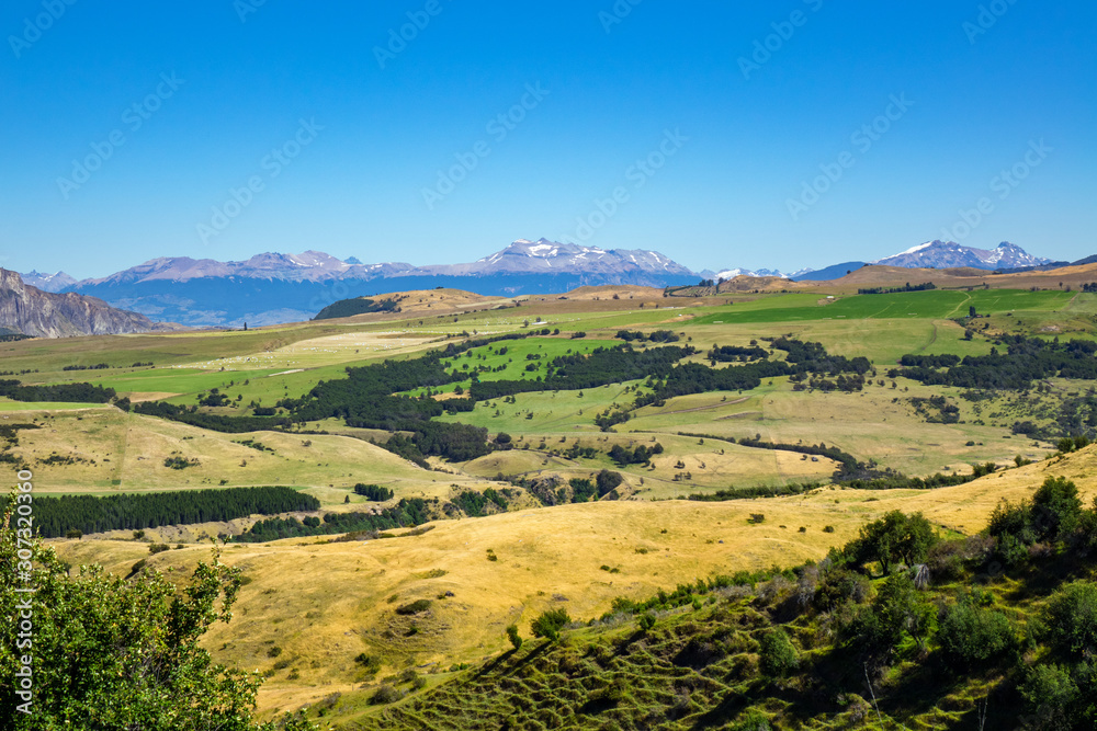 Landscape of Coyhaique valley with beautiful mountains view, Patagonia, Chile, South America