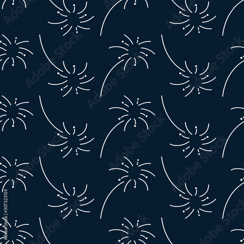 Hand drawn seamless pattern of elements. Palm coconut trees hawaiian tropical background for concept design, t-shirt hipster pattern.