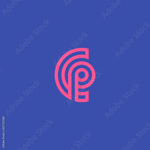Creative Initial letter Cp abstract Vector logo for company identity. lowercase c and p initial design template. Vector illustration.
