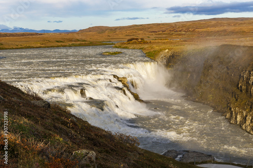 Fototapeta Naklejka Na Ścianę i Meble -  Icelandic Waterfall Gullfoss - Golden Falls. the most powerful on Iceland and Europe