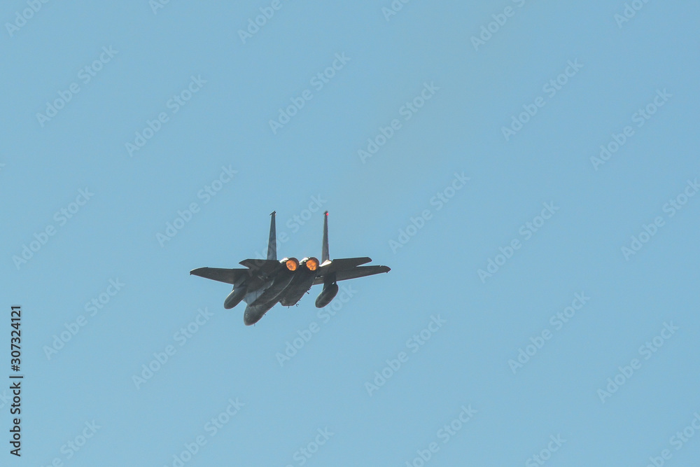 Fototapeta premium Military aircraft flying for display