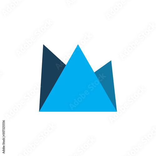color triangle mountain logo design