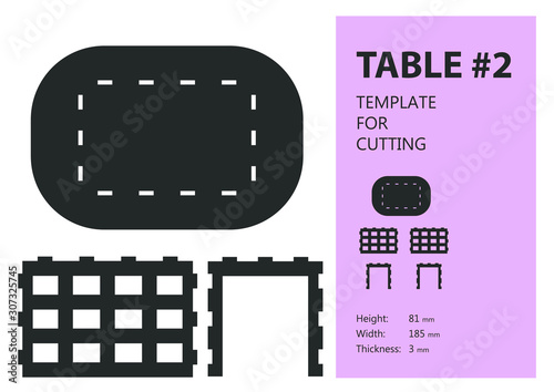 Furniture for doll house, vector template for laser cutting
