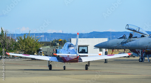 Military aircraft for display in Gifu Air Base