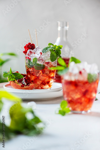 Fresh cocktail with pomegranate