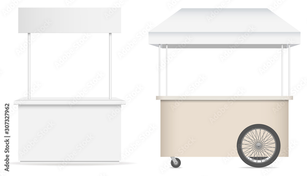 © eduardrobert - Empty display promotion counter with separate shadows