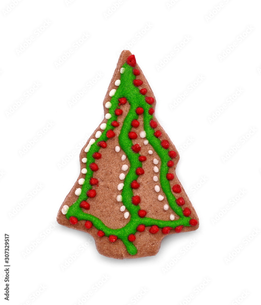 christmas three gingerbread isolated on white background