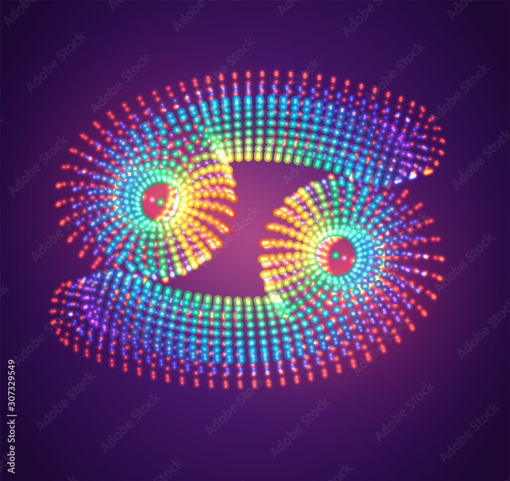 vector symbol of luminous dots, rainbow gradient vector symbol of luminous dots, rainbow gradient