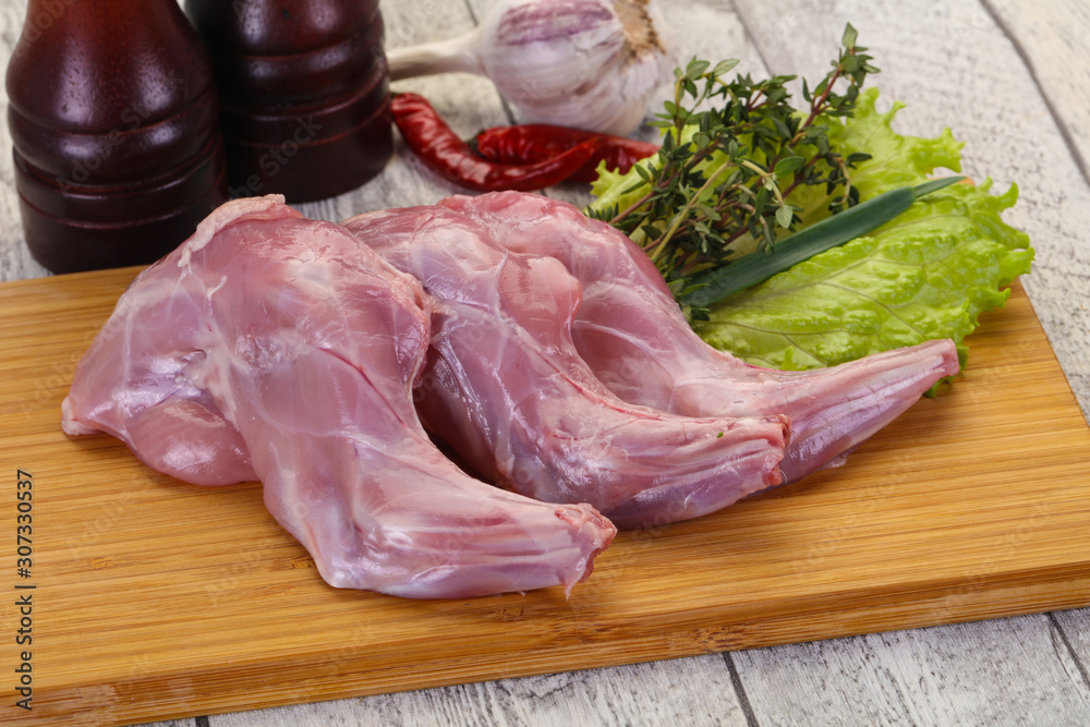 Raw rabbit legs Raw rabbit legs