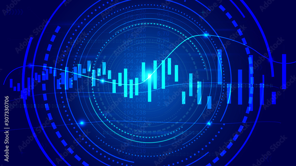 Fotografie Financial stock market chart technical abstract background