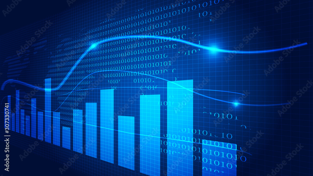 Financial stock market chart technical abstract background