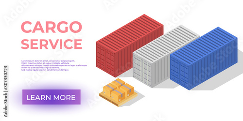 Cargo Service or delivery or Order Tracking App. Web Design Banner. Vector