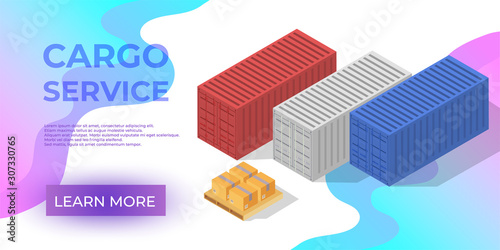 Cargo Service or delivery or Order Tracking App. Web Design Banner. Vector