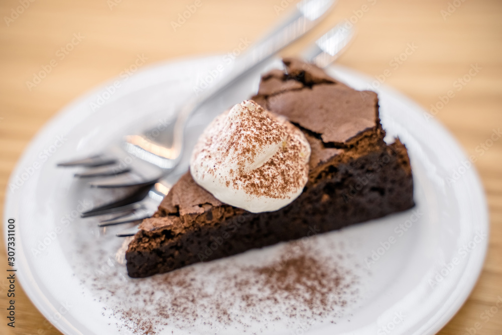 chocolate cake on the table