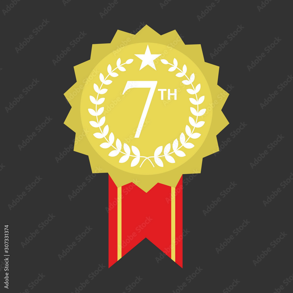 Naklejka premium Gold label , award with ribbons. Vector illustration.