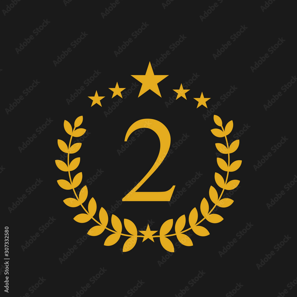 Naklejka premium Gold award wreaths on black background. Vector illustration.