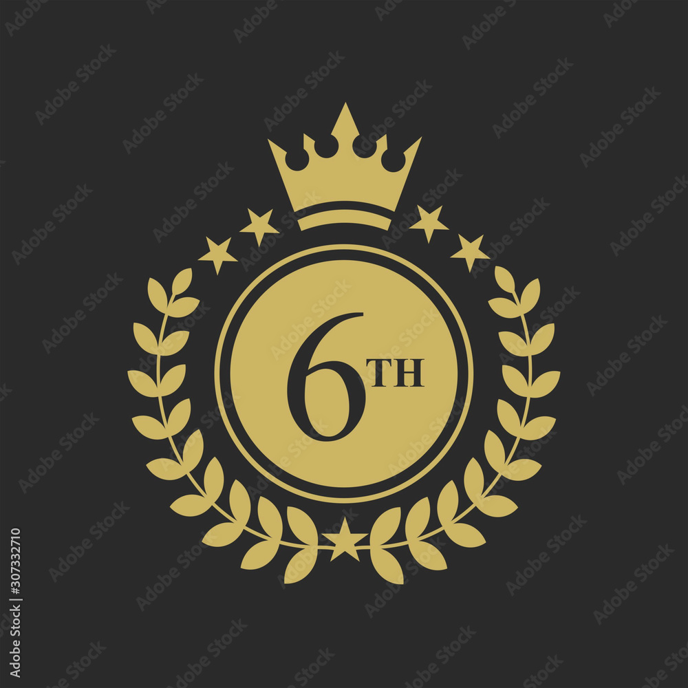 Naklejka premium Gold Medal Vector. Golden Place Badge. Sport Game Golden Challenge Award. Red Ribbon illustration.