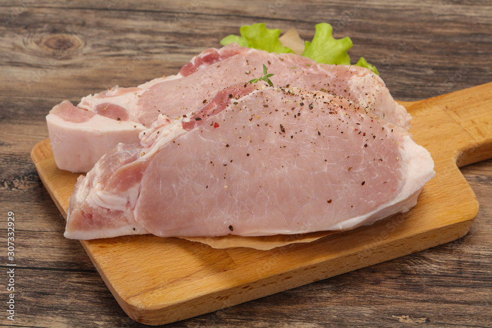 Raw pork meat steak for grill Raw pork meat steak for grill