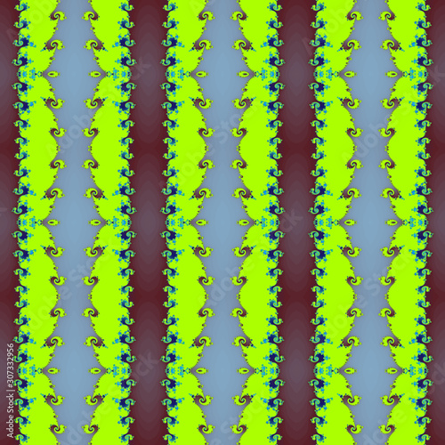 Ornamental striped endless pattern - blue green purple design tile in vintage style