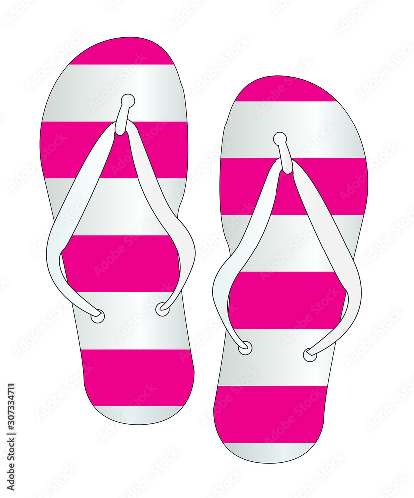 Pink And White Stripes Flip Flop Shoes Pink And White Stripes Flip Flop Shoes