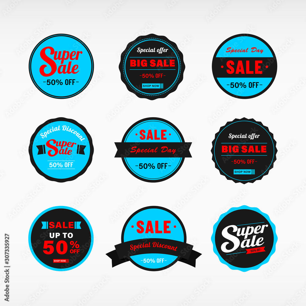 Sale label and discount sticker design.