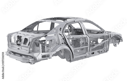 Unibody Car Chassis Frame Isolated photo