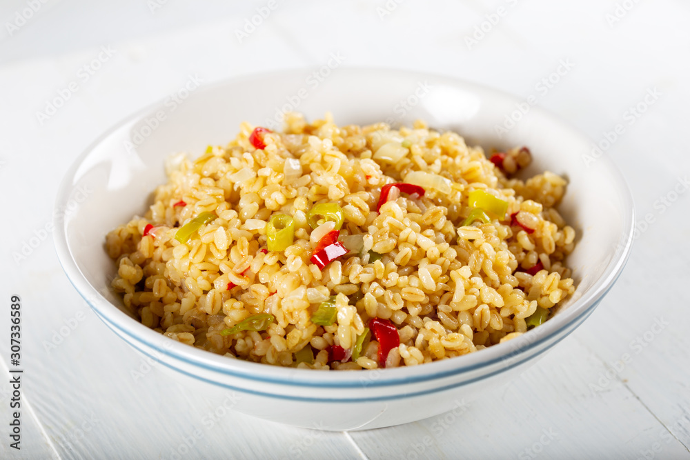 Bulgur pilaf with vegetables, bulgur pilavi Bulgur pilaf with vegetables, bulgur pilavi
