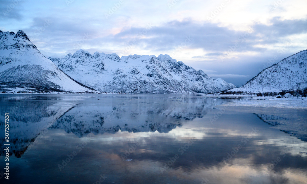 Mountain reflection in Lofoten (2)