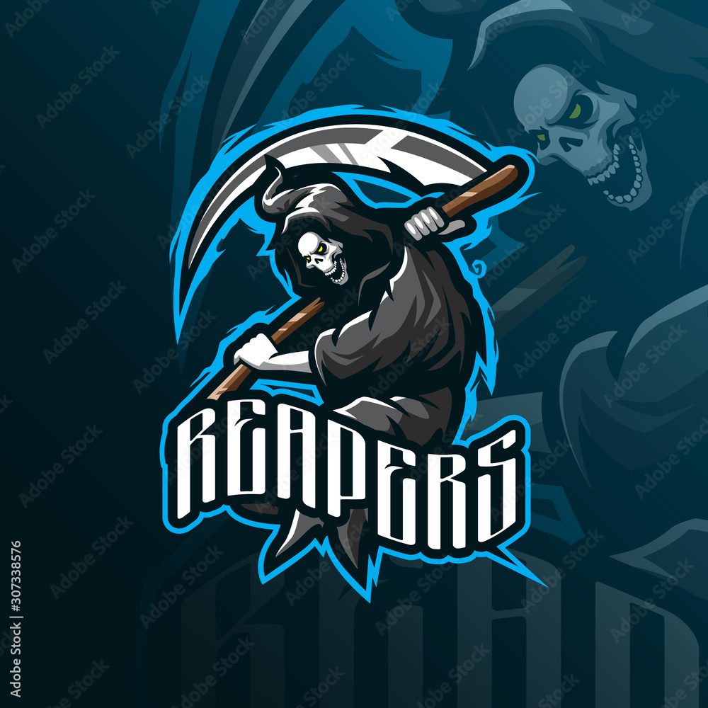 reaper mascot logo design vector with modern illustration concept style ...