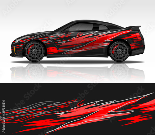 Car wrap decal design vector  for advertising or custom livery WRC style  race rally car vehicle sticker and tinting custom.