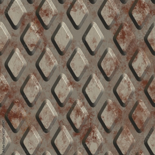 Rusted metal floor plate ba...