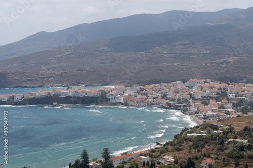 Andros island in Greece. View from the top.