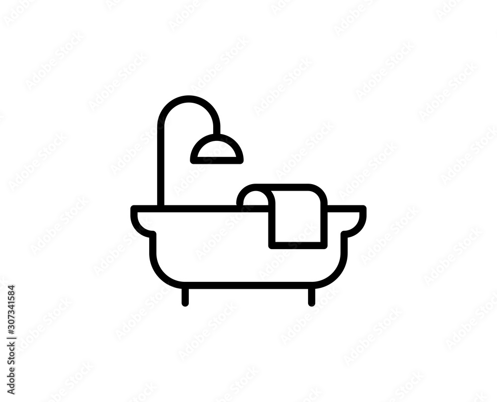 Bath premium line icon