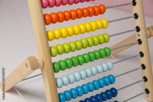 colorful children abacus close up 