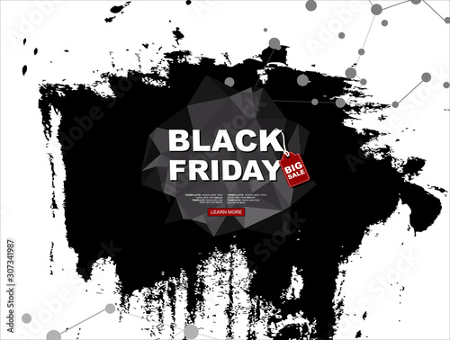 Black Friday Big Sale Holiday Special Offer Poster Concept Flat Vector Illustration