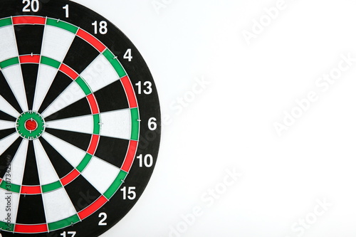 dartboard on a white background with copy space