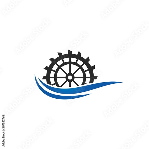 Water mill logo vector icon concept illustration design 