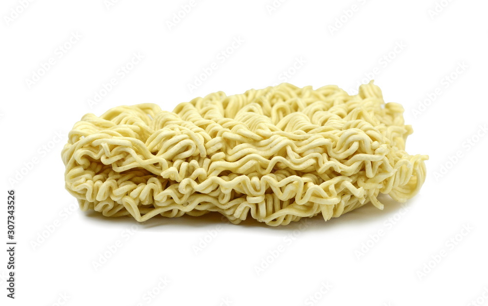 Instant noodles isolated on white background.