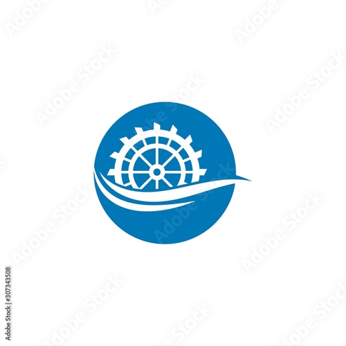 Water mill logo vector icon concept illustration design 