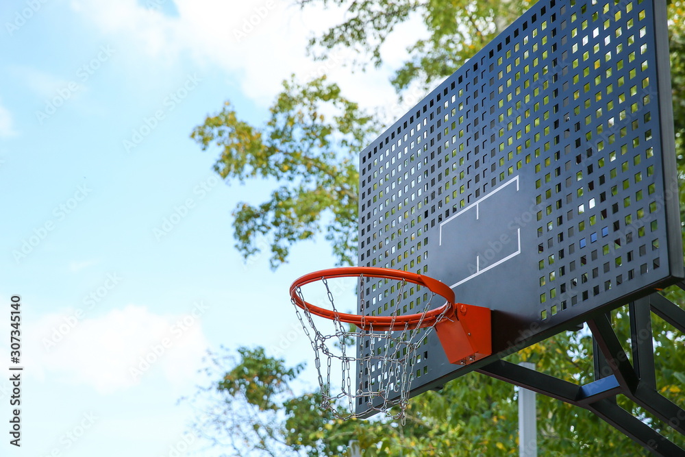 basketball Hoop with chains on the Playground