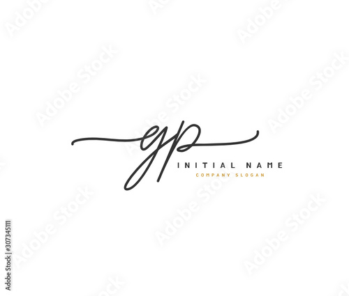 G P GP Beauty vector initial logo, handwriting logo of initial signature, wedding, fashion, jewerly, boutique, floral and botanical with creative template for any company or business.