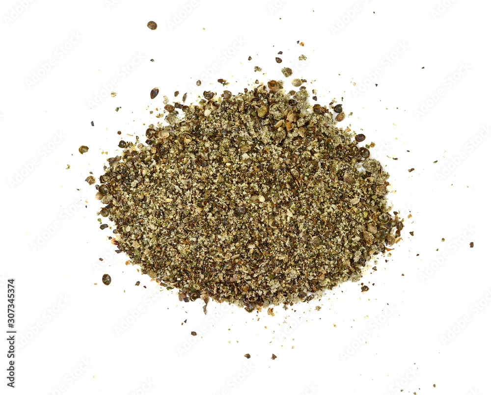 Ground hemp seed isolated on white background. Hemp seeds, a plant based source of omega-3 fatty acids. Ground hemp seed isolated on white background. Hemp seeds, a plant based source of omega-3 fatty acids.