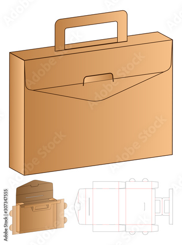 Box packaging die cut template design. 3d mock-up