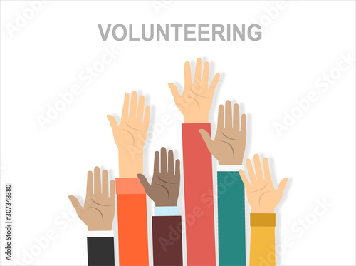 Raised hands volunteering vector concept © mitay20